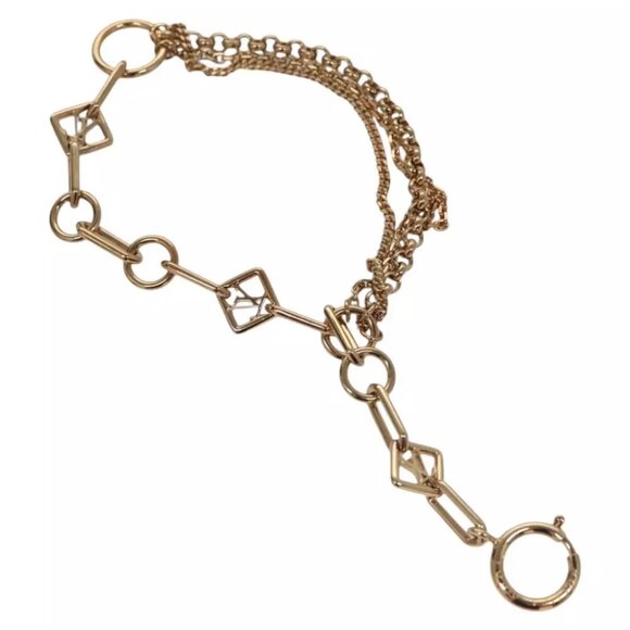 LOUIS VUITTON Brassler Chaine Pegas Bracelet Gold Tone  LV Auth - Picture 1 of 12